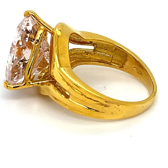 Morganite 9.02ct Solid 18K Yellow Gold Ring - Picture 5 of 7